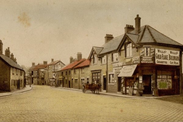 A coloured postcard of Tatton Street