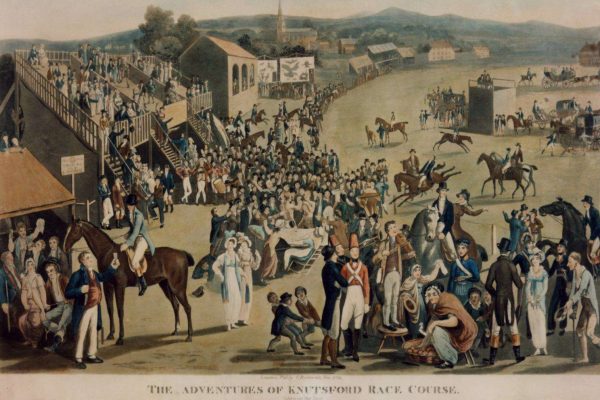 Print of a Race Course meeting at Knutsford